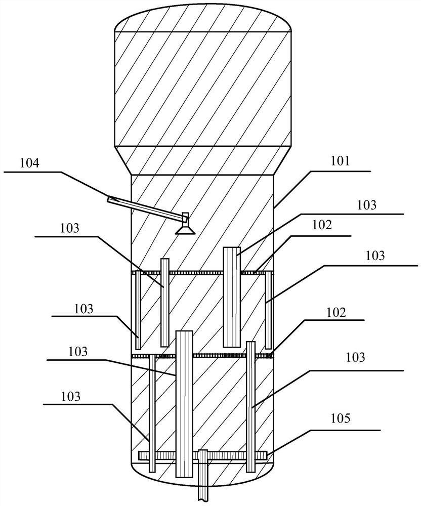 Internal overflow multi-stage fluidized bed reactor