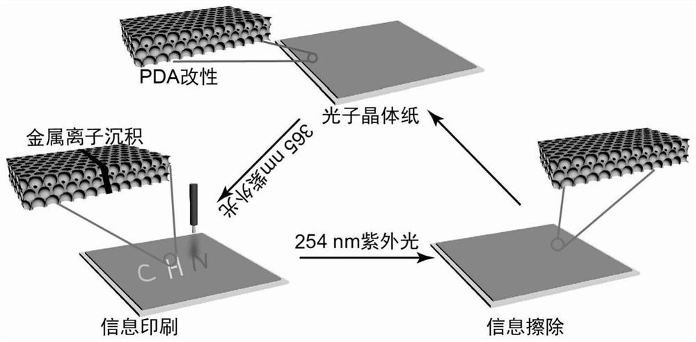 A kind of inverse opal photonic crystal reusable thin film material and preparation method thereof