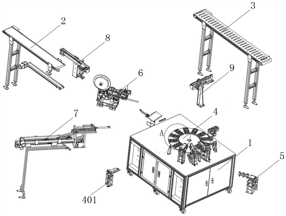 A self-feeding high-efficiency environmental protection paper bag pasting and pulling machine