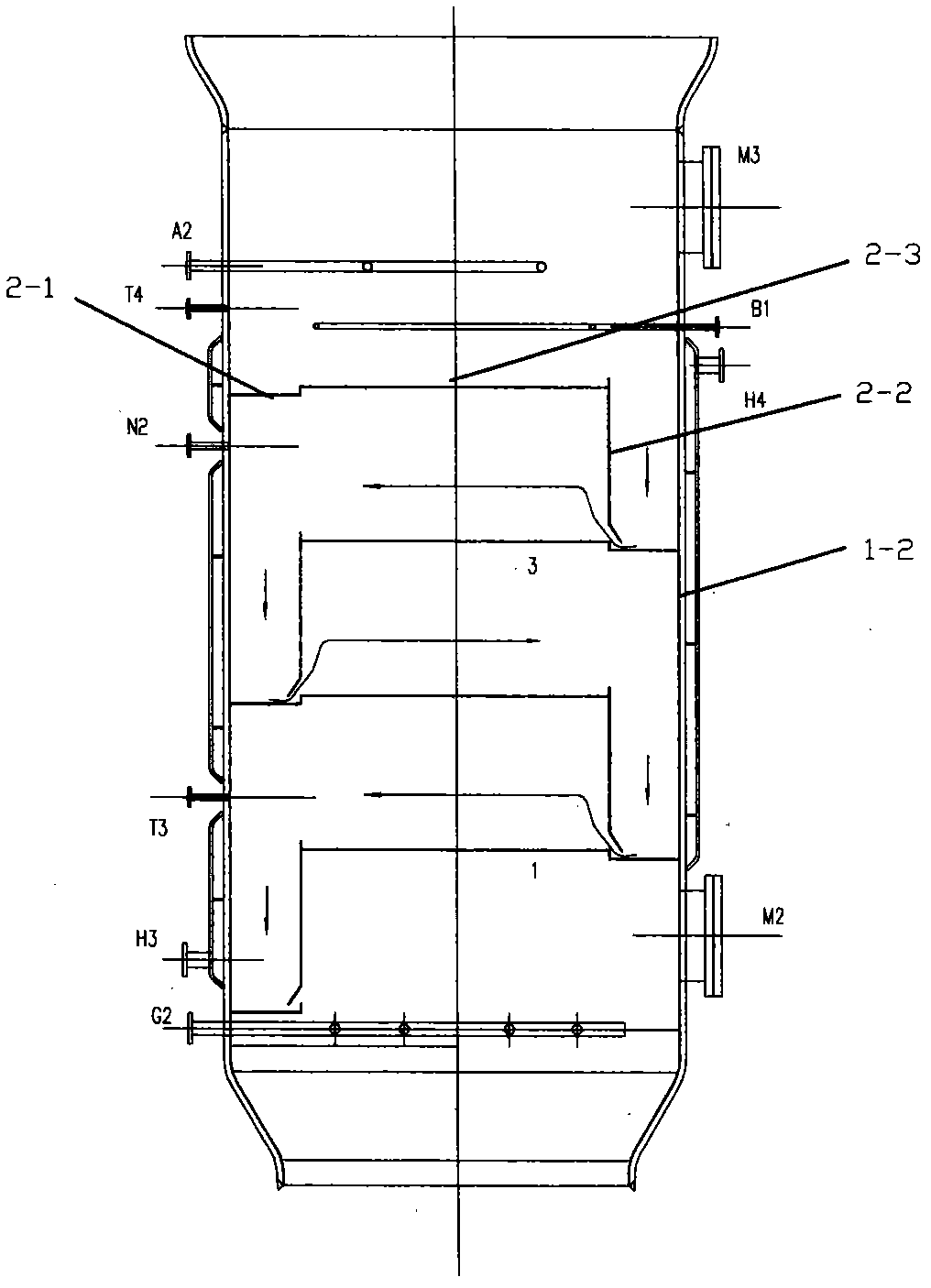 Continuous oxidation reaction kettle for trimethyl benzene