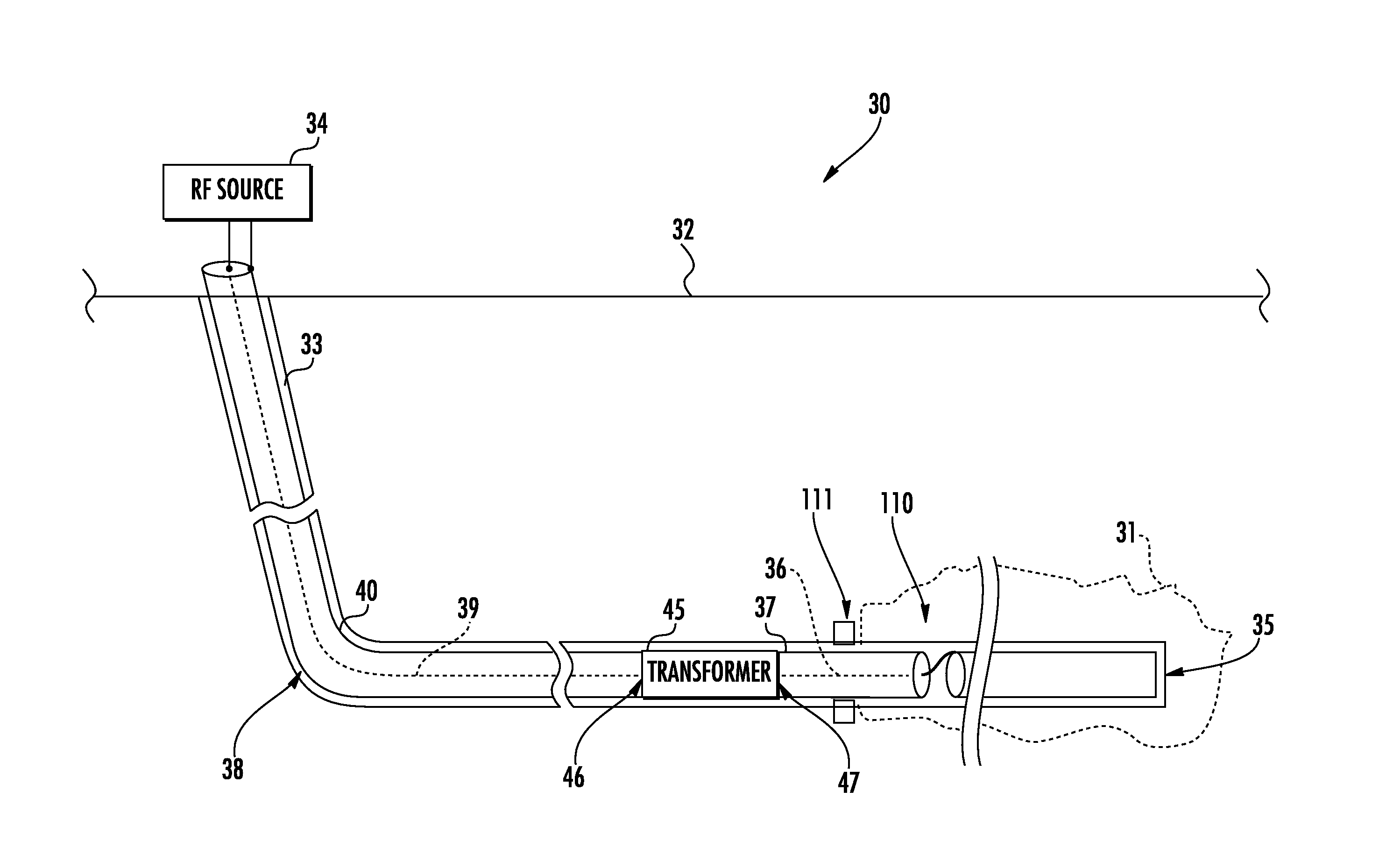 System for heating a hydrocarbon resource in a subterranean formation including a transformer and related methods