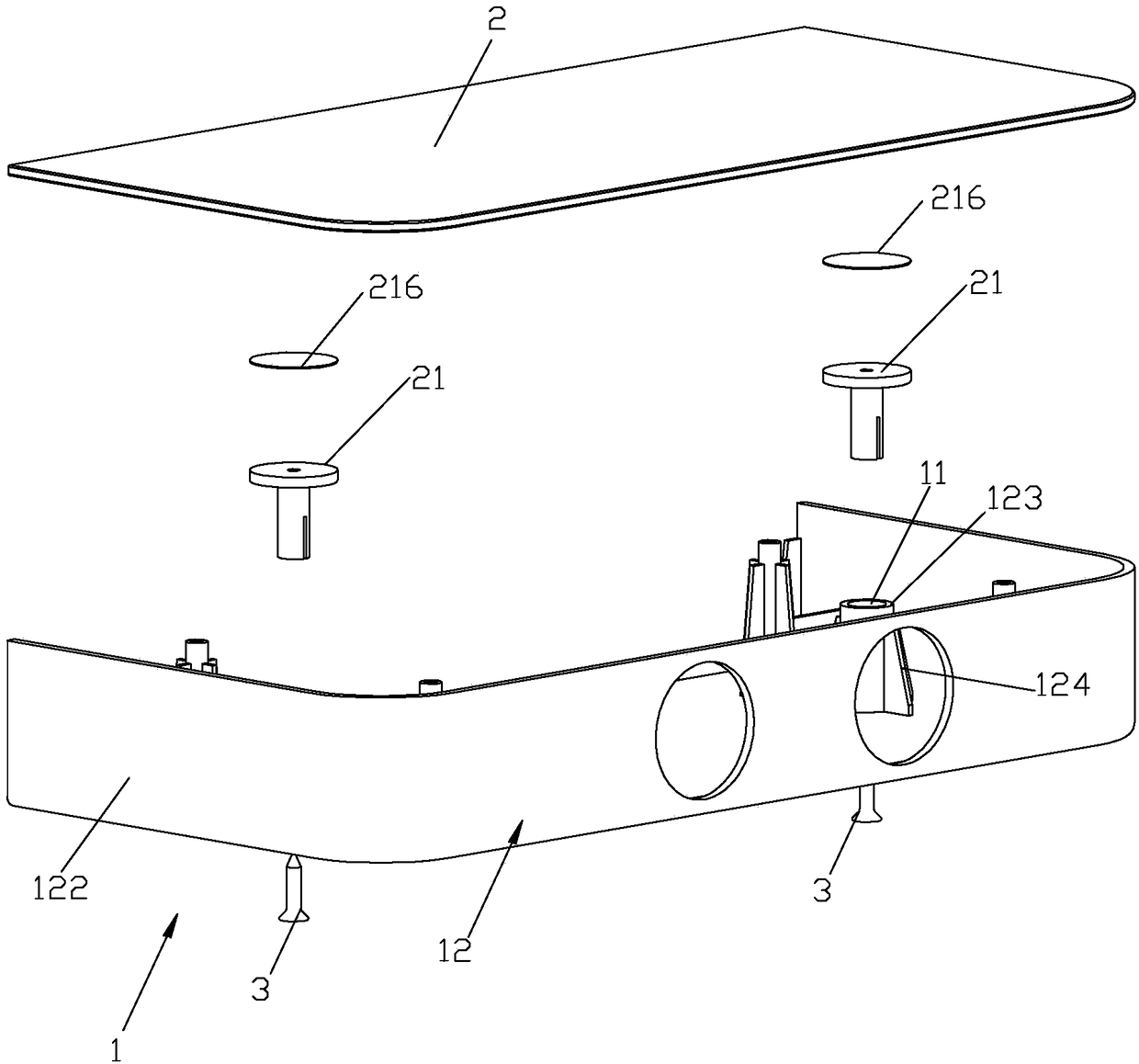 Shelf mechanism with detachable shelf for shower appliance