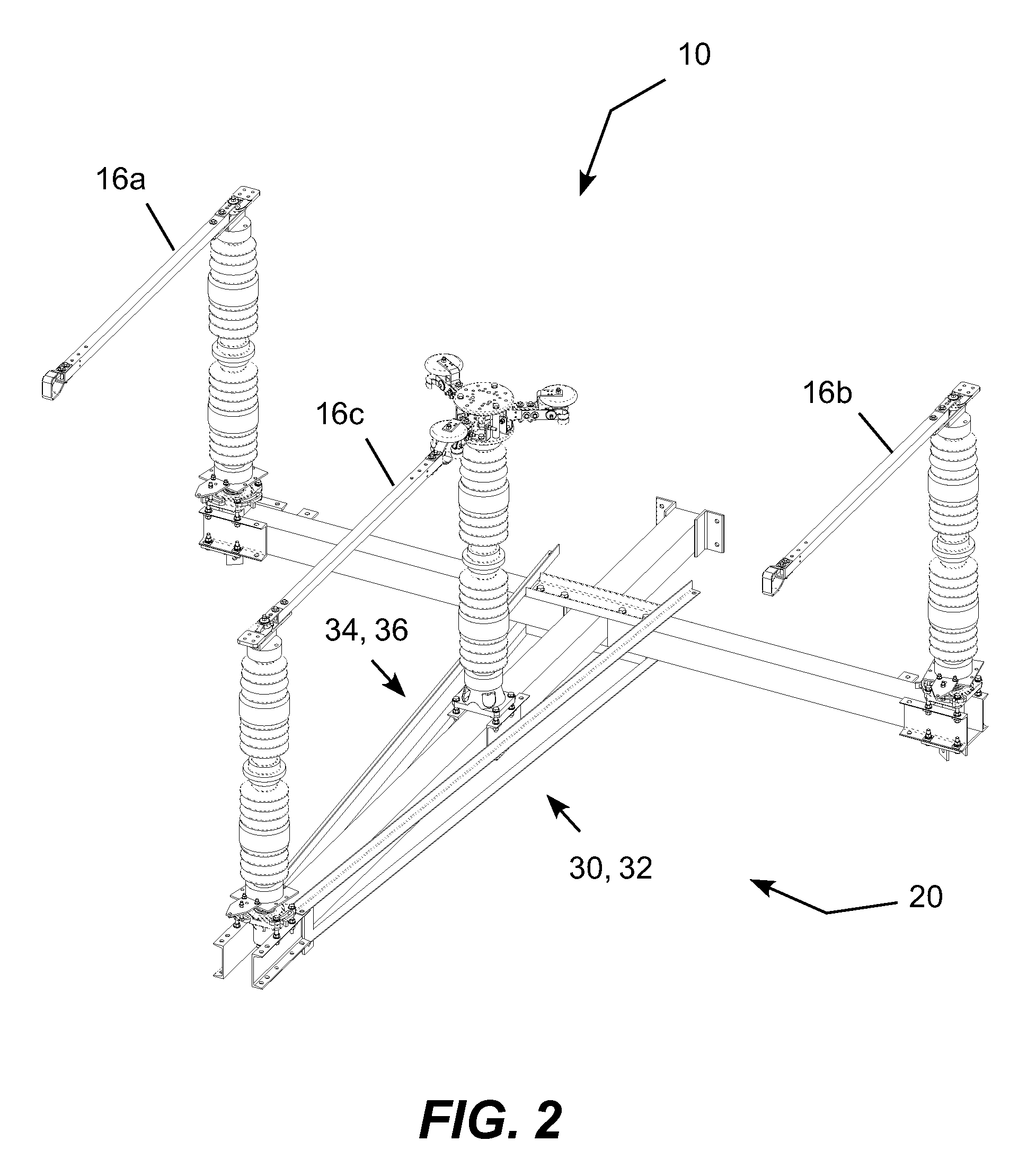 Folding high voltage electric power switch