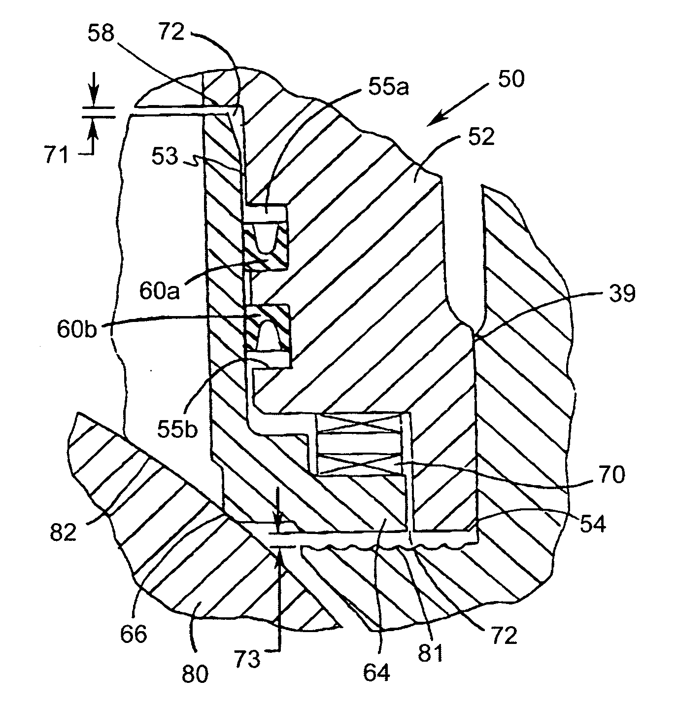 Fluid flow control valve with composition seal
