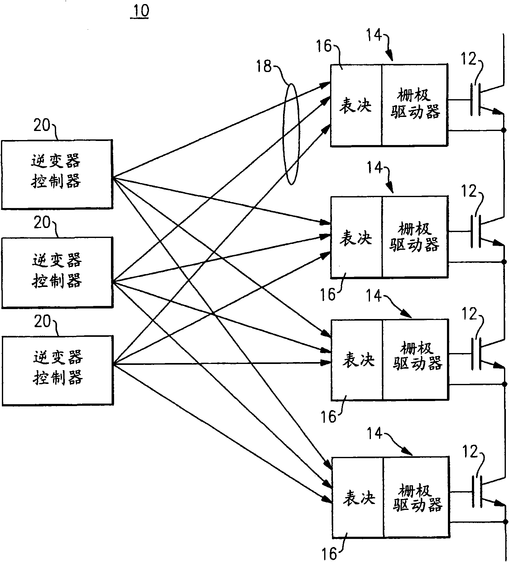 Circuit and topology for high-reliability power electronic device system