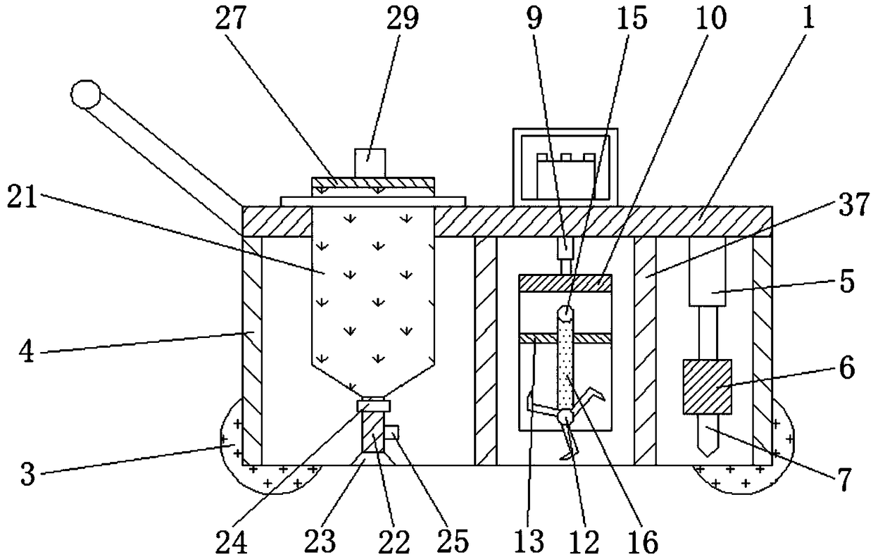 Scarifying device with fertilizing function for seedling planting