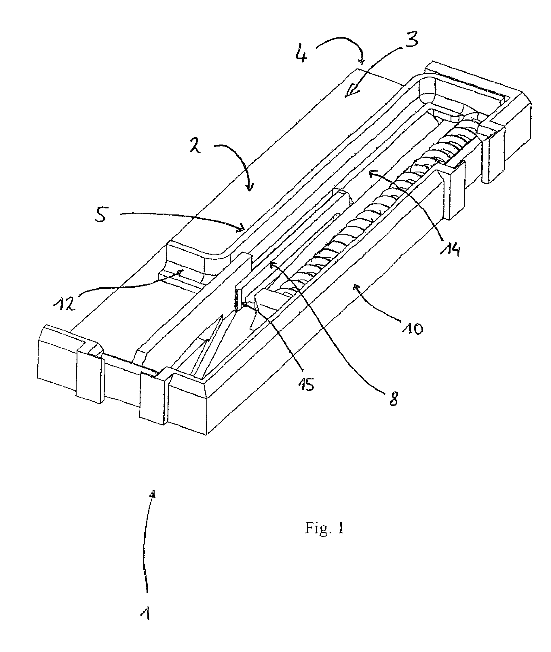 Push-push mechanism, in particular for card readers