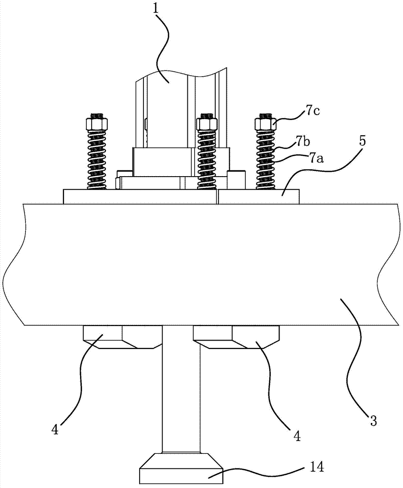 Workpiece pressing device and drill press workbench with same