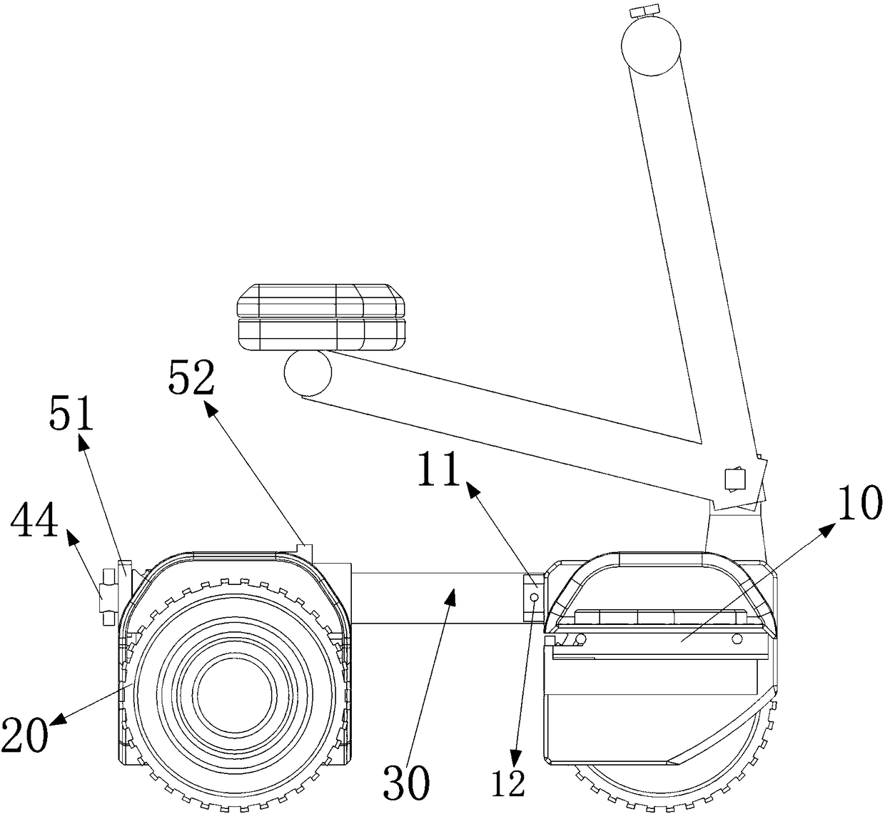 Scooter capable of adjusting length of scooter body based on rotation of rotating mechanism