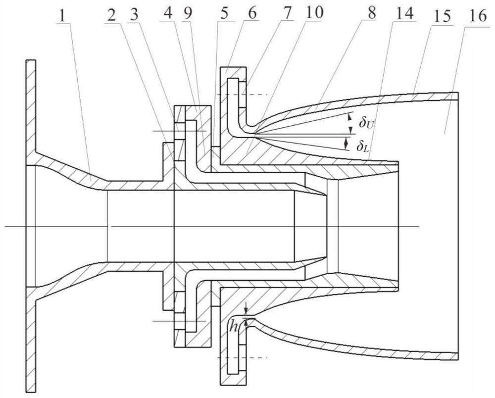 Design method of ejector nozzle experimental device for simulating aircraft outflow