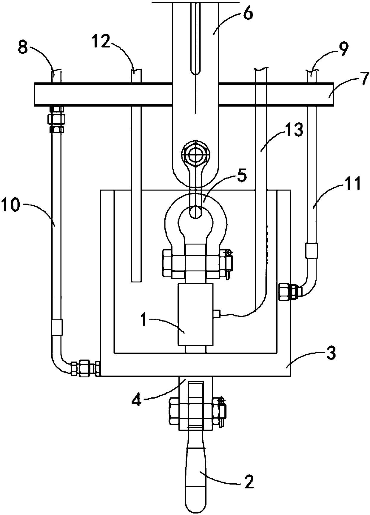 Weighing device applied to high-temperature working environment