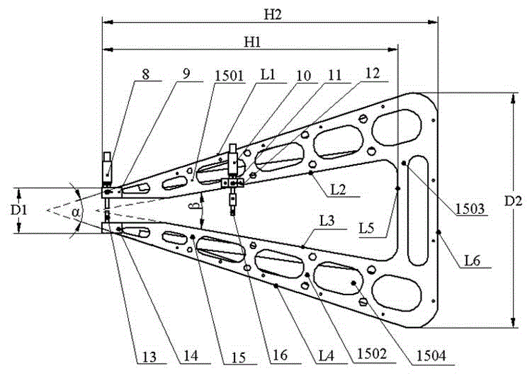 Device and method for manually measuring normal thickness of large cavity deep radome