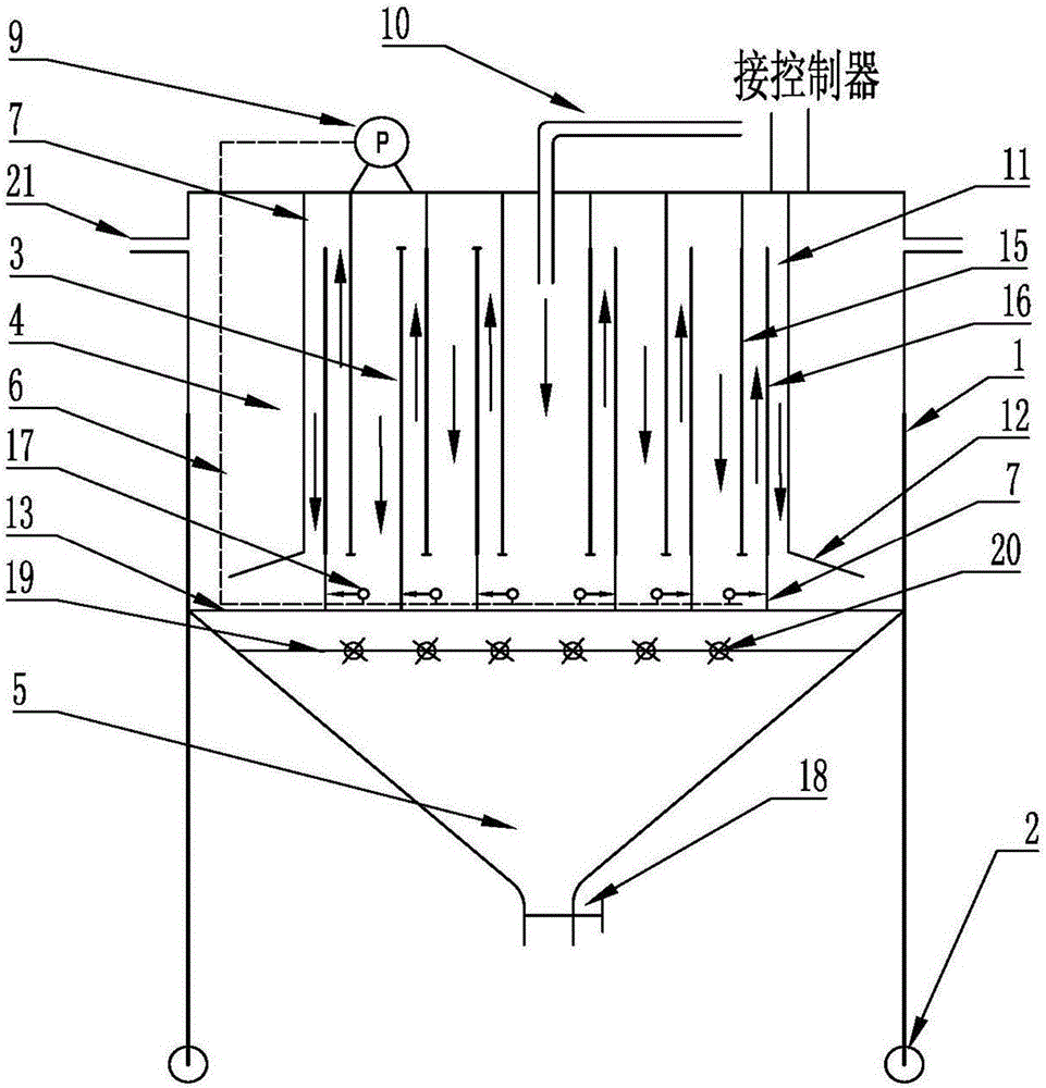 High-concentration suspended substance electric-flocculation/floc separation precipitation integrated treatment device