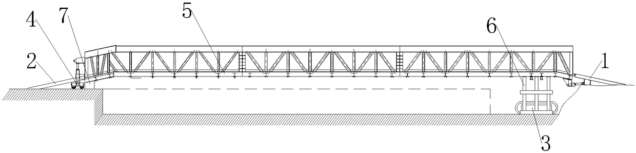Tunnel inverted arch integral and self-propelled type long trestle structure and construction method