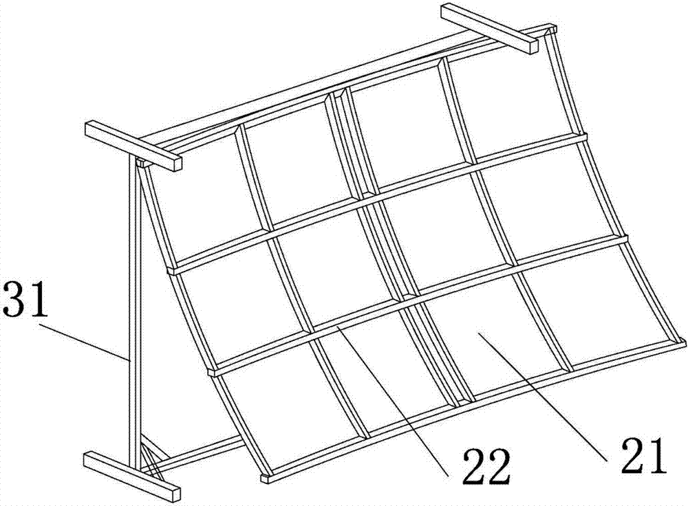 Three-dimensional distorted rotating inclined reinforced concrete frame structure template and construction method thereof