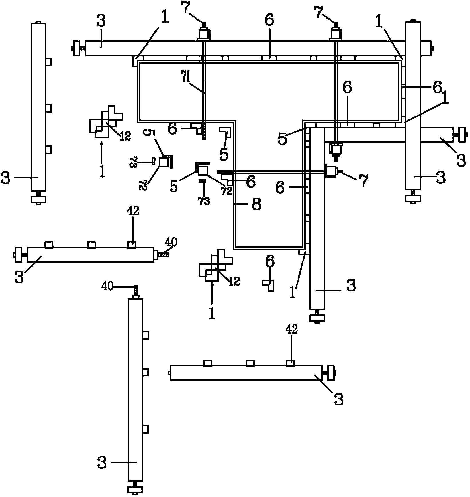 Locking pull rod structure of cylindrical die strengthening device