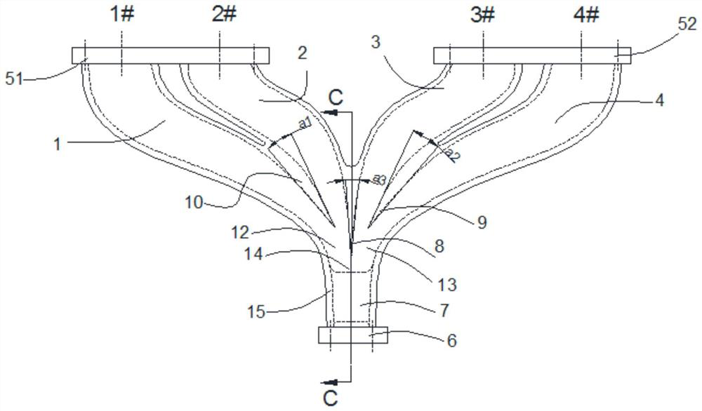 A supercharged engine exhaust manifold