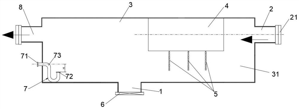 Separation device and separation method for gas, water and coal slag in coal mine gas extraction pipeline