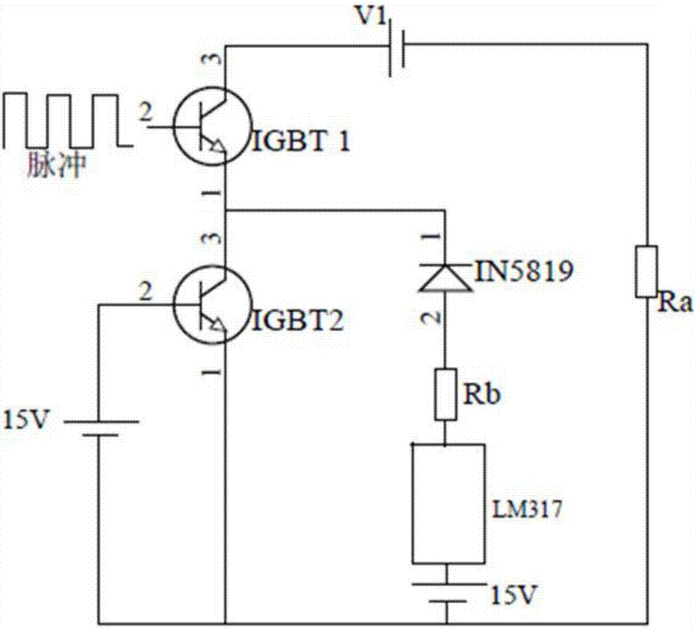On-line detection device for measuring junction temperature of IGBT power module based on saturation voltage drop