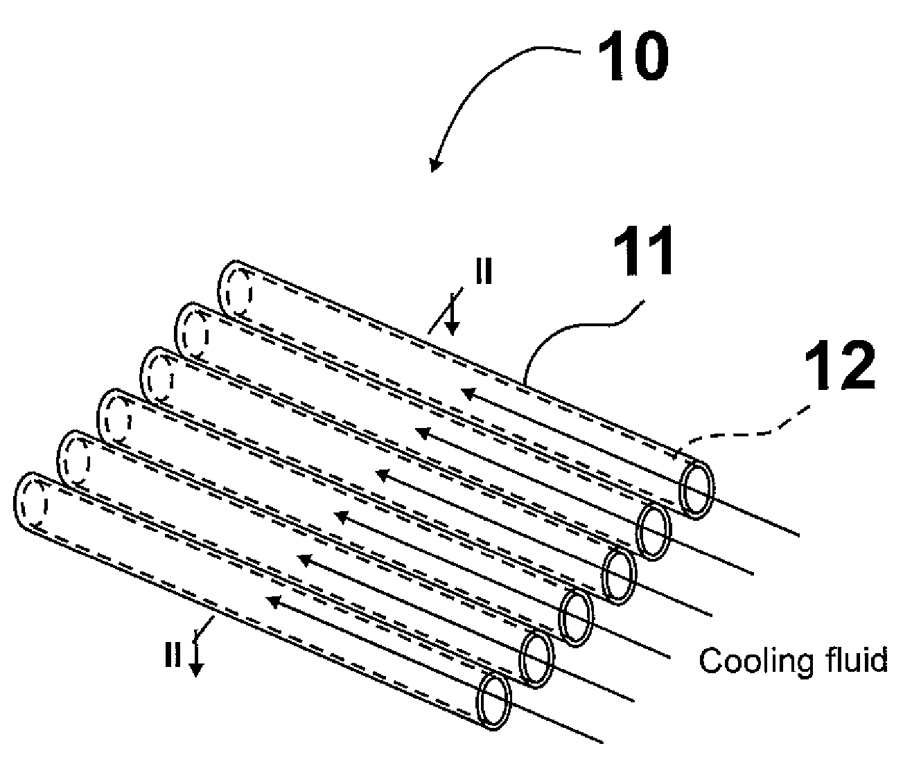 Supported metal membrane with internal cooling for H2 separation