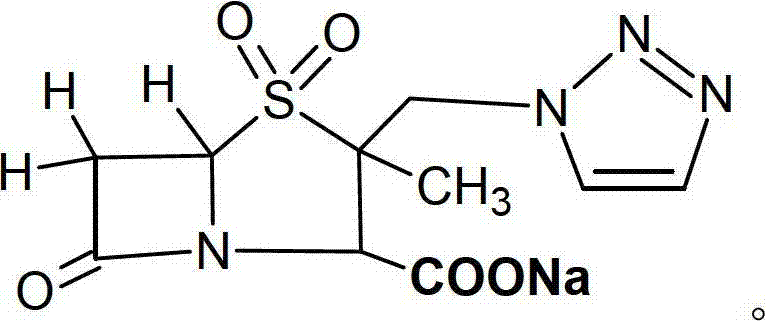 Cefotaxime sodium and tazobactam sodium preparation for injection and preparing method thereof