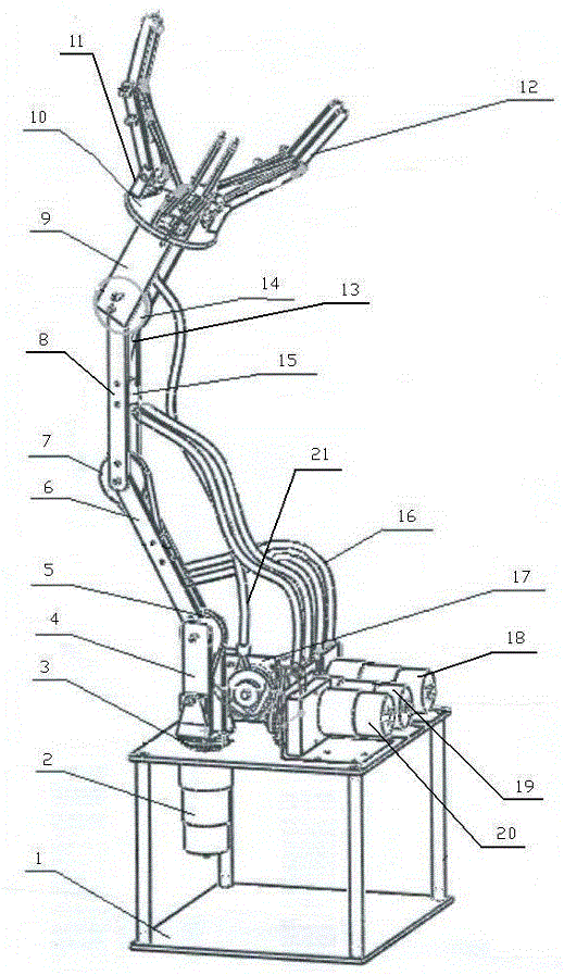 A manipulator driven by a wire rope