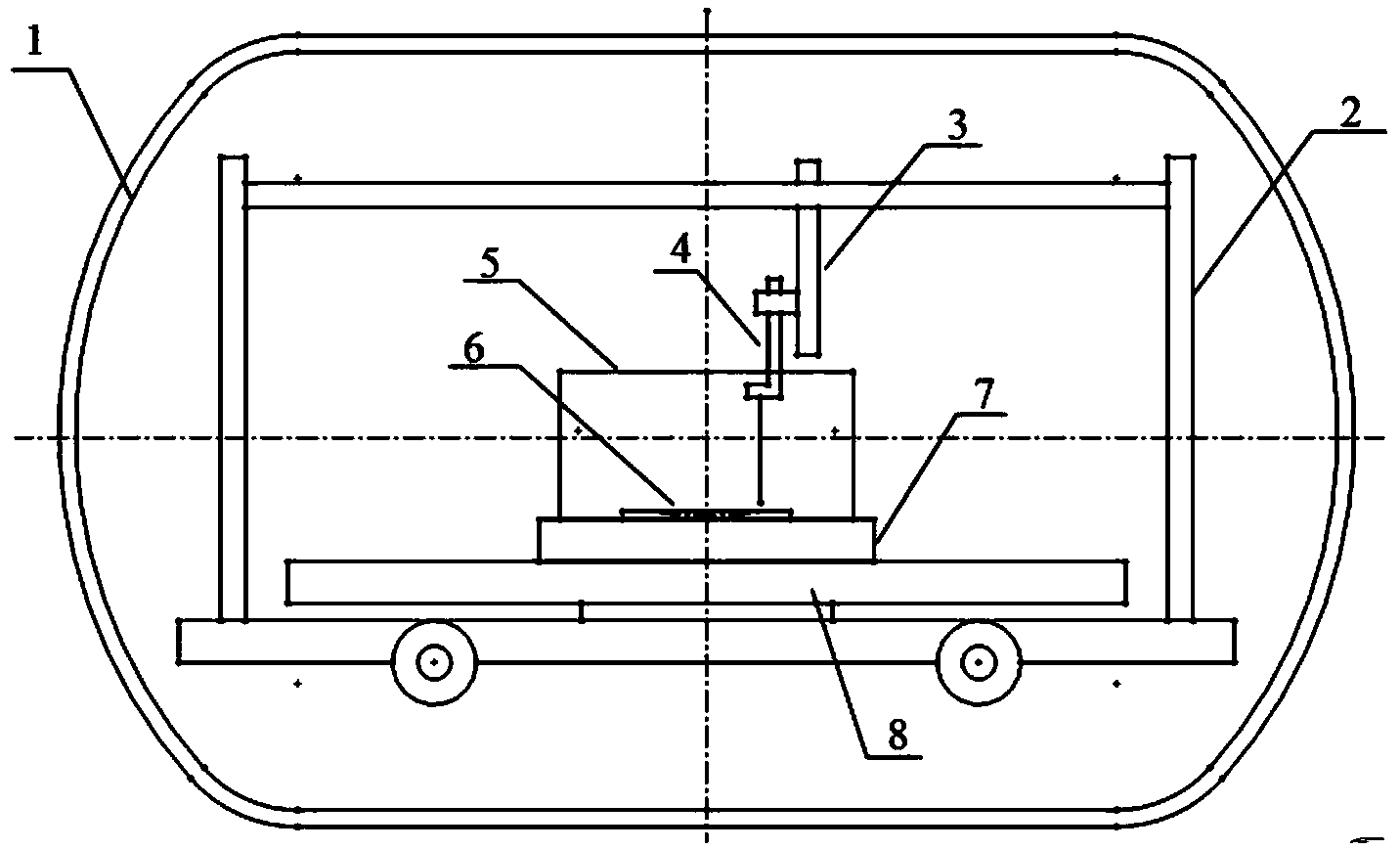 Automatic flat welding device capable of shooting underwater arc and simulating different water depths