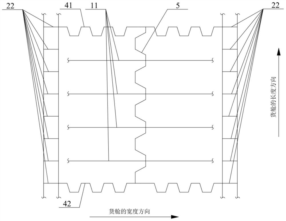 Cargo hold strong frame structure for ship and the ship