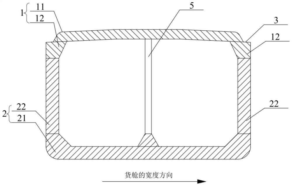 Cargo hold strong frame structure for ship and the ship