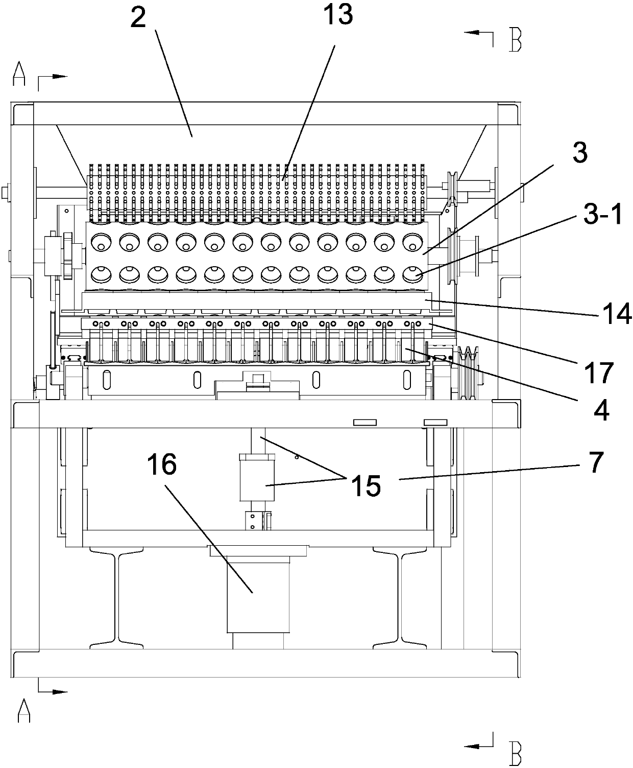 A large-angle slotting machine for macadamia nuts