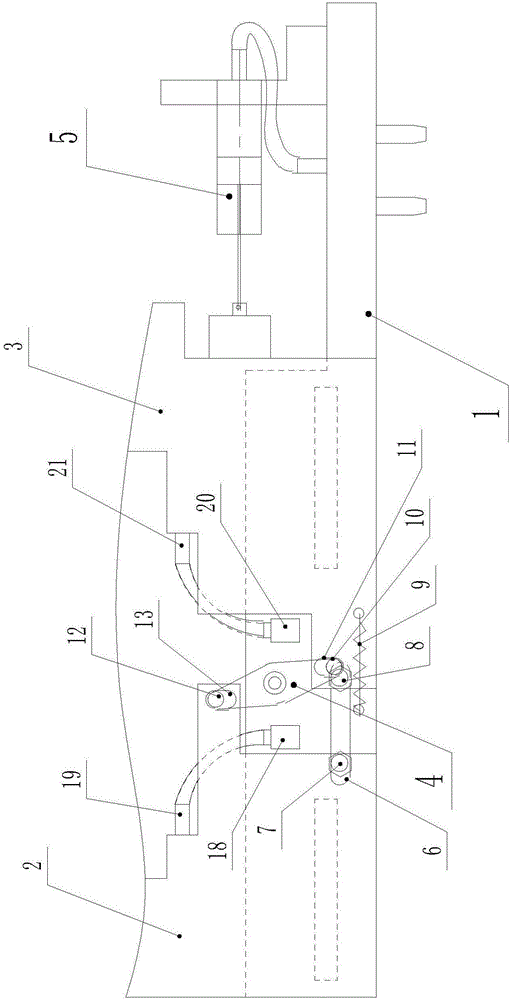 Automatic photoetching plate feeding and taking device of chip photoetching machine