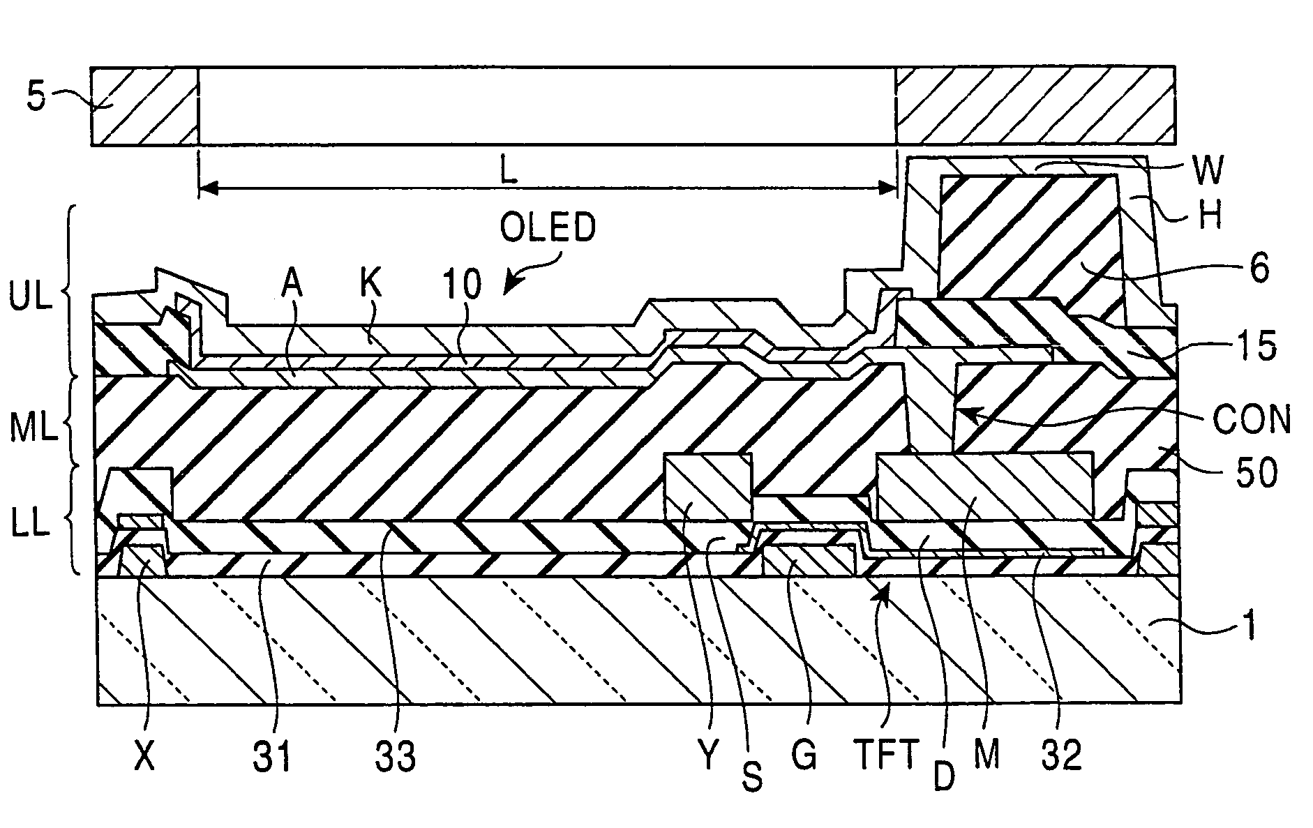 Display apparatus using organic electroluminescent element and manufacturing method thereof