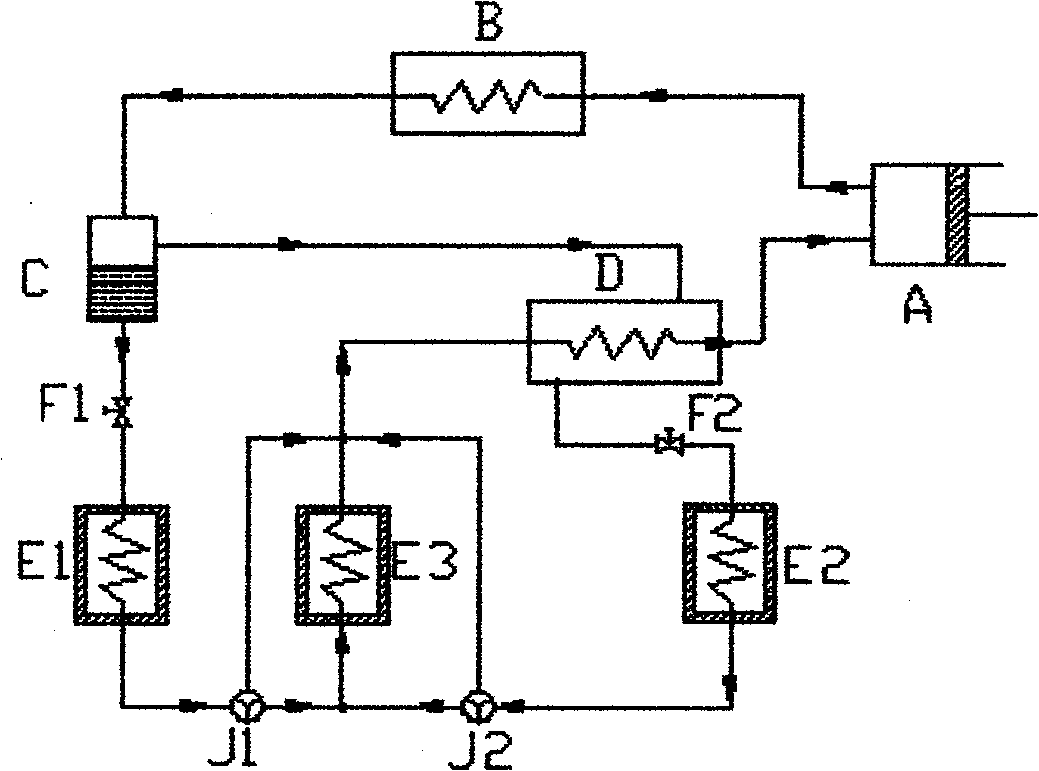 Operation method for multi-temperature refrigerating machine with variable evaporating temperature