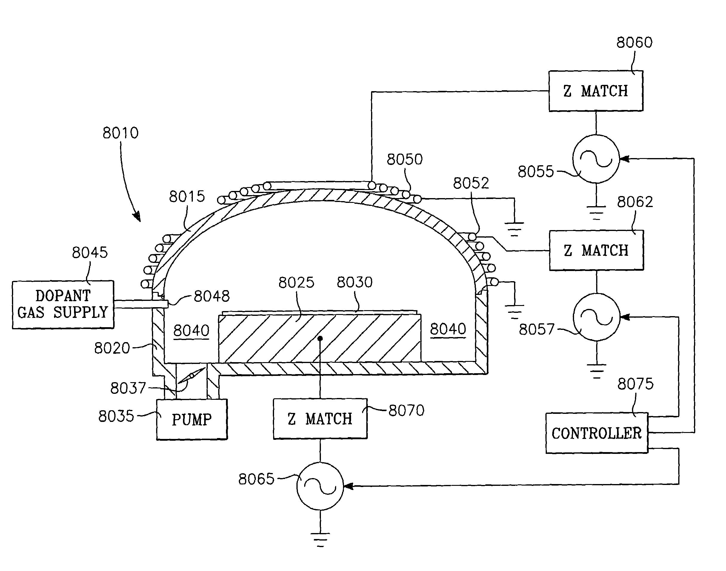 Plasma immersion ion implantation process using a capacitively couple plasma source having low dissociation and low minimum plasma voltage