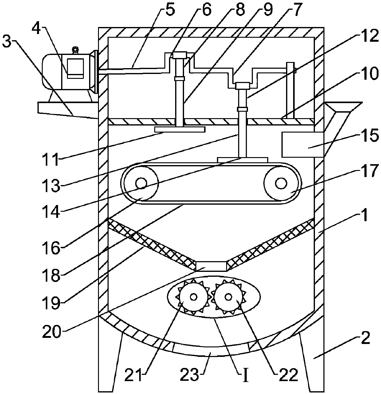 Crushing device for plastic recovery processing