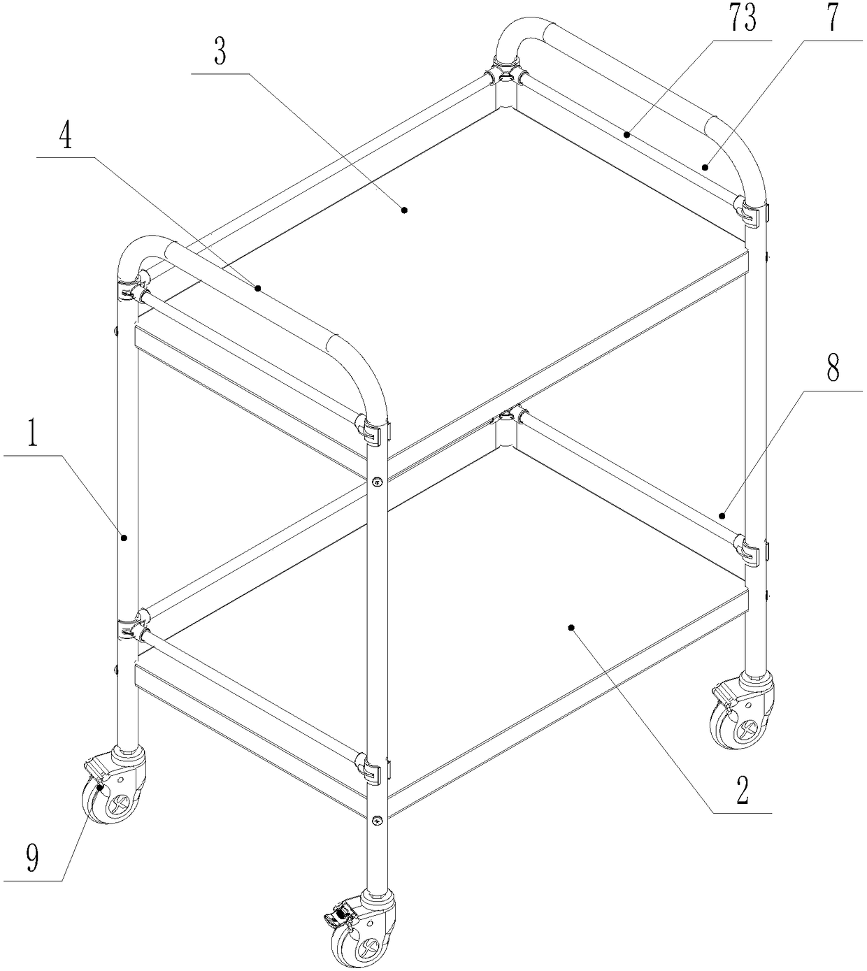 Assembled medical cart