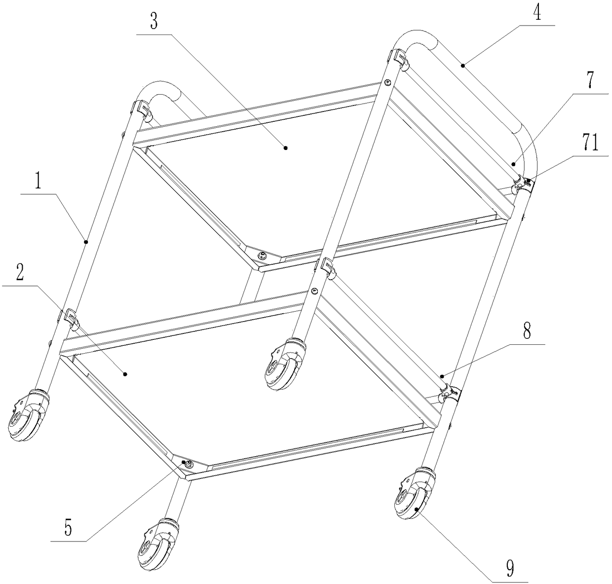 Assembled medical cart