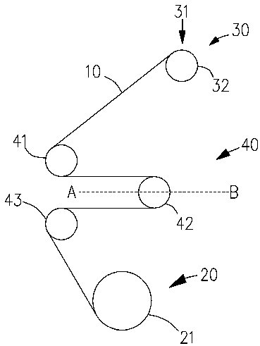 Conveying device, rubberizing device and conveying method