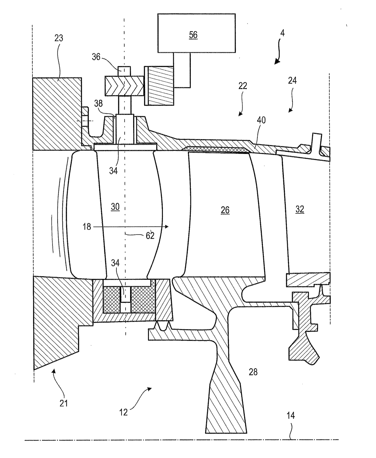 Turbine Engine Compressor with Variable-Pitch Vanes