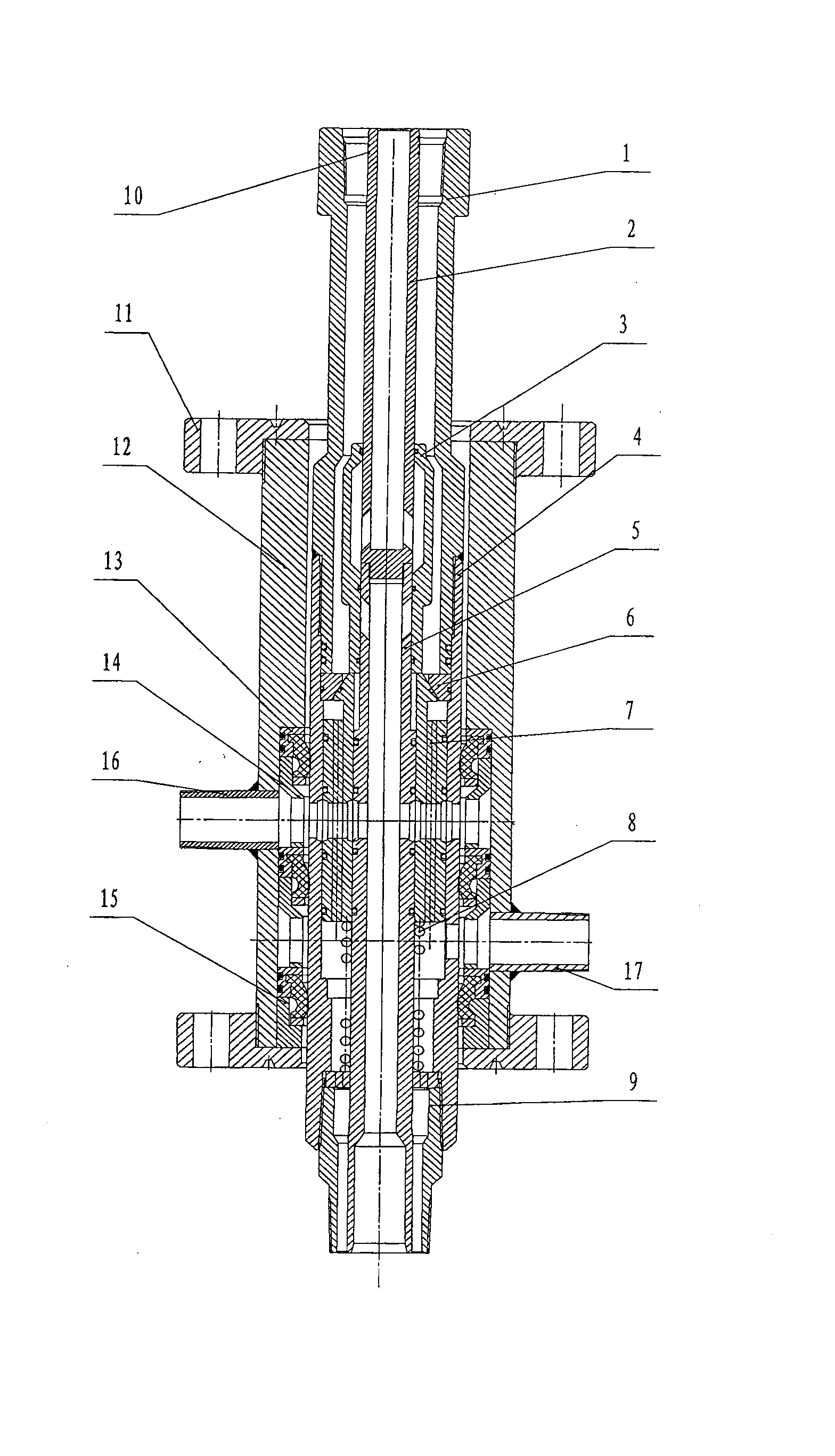 Two-tube reverse circulation continuous sand flushing device