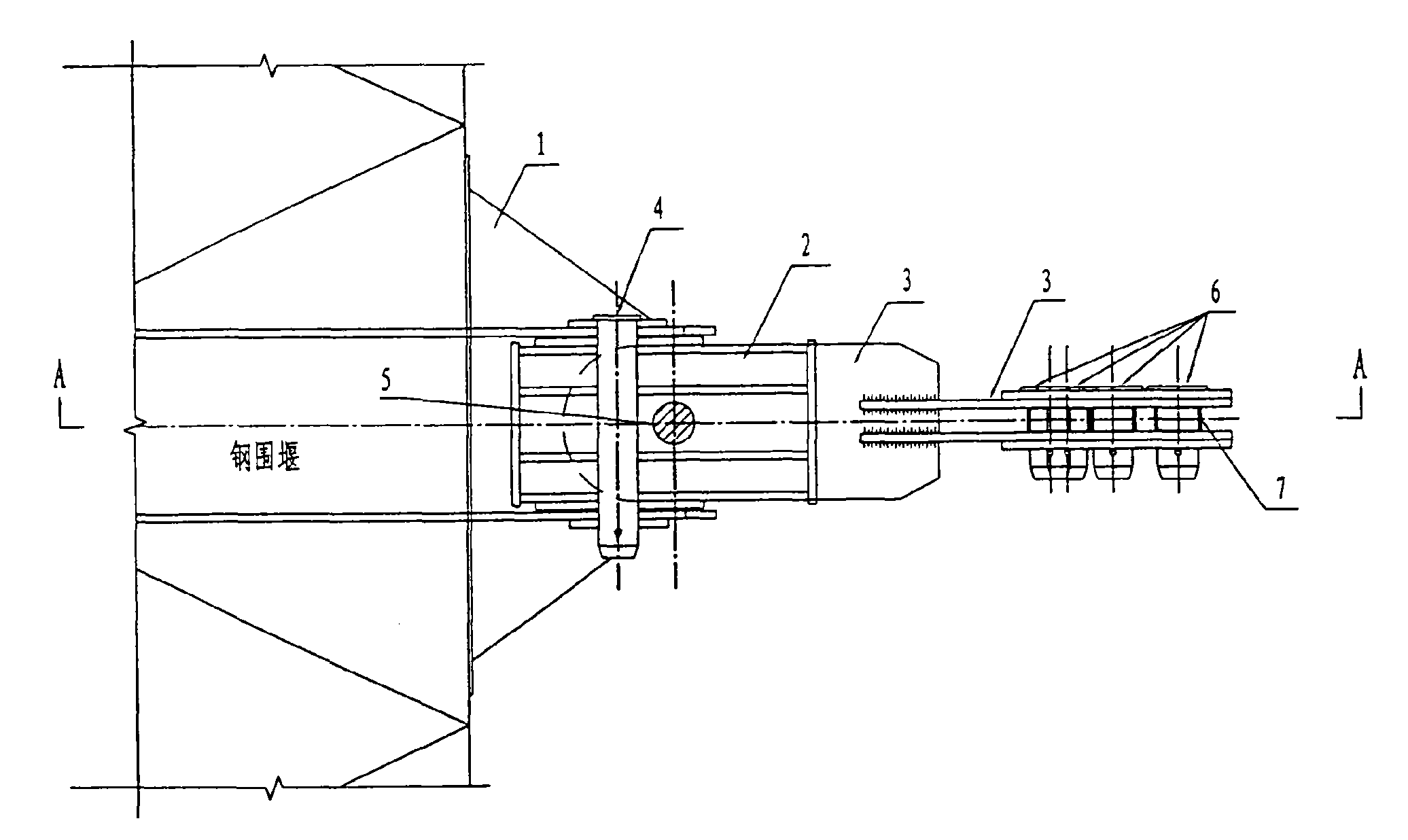 Large-scale suspended box cofferdam location fair lead and location method thereof