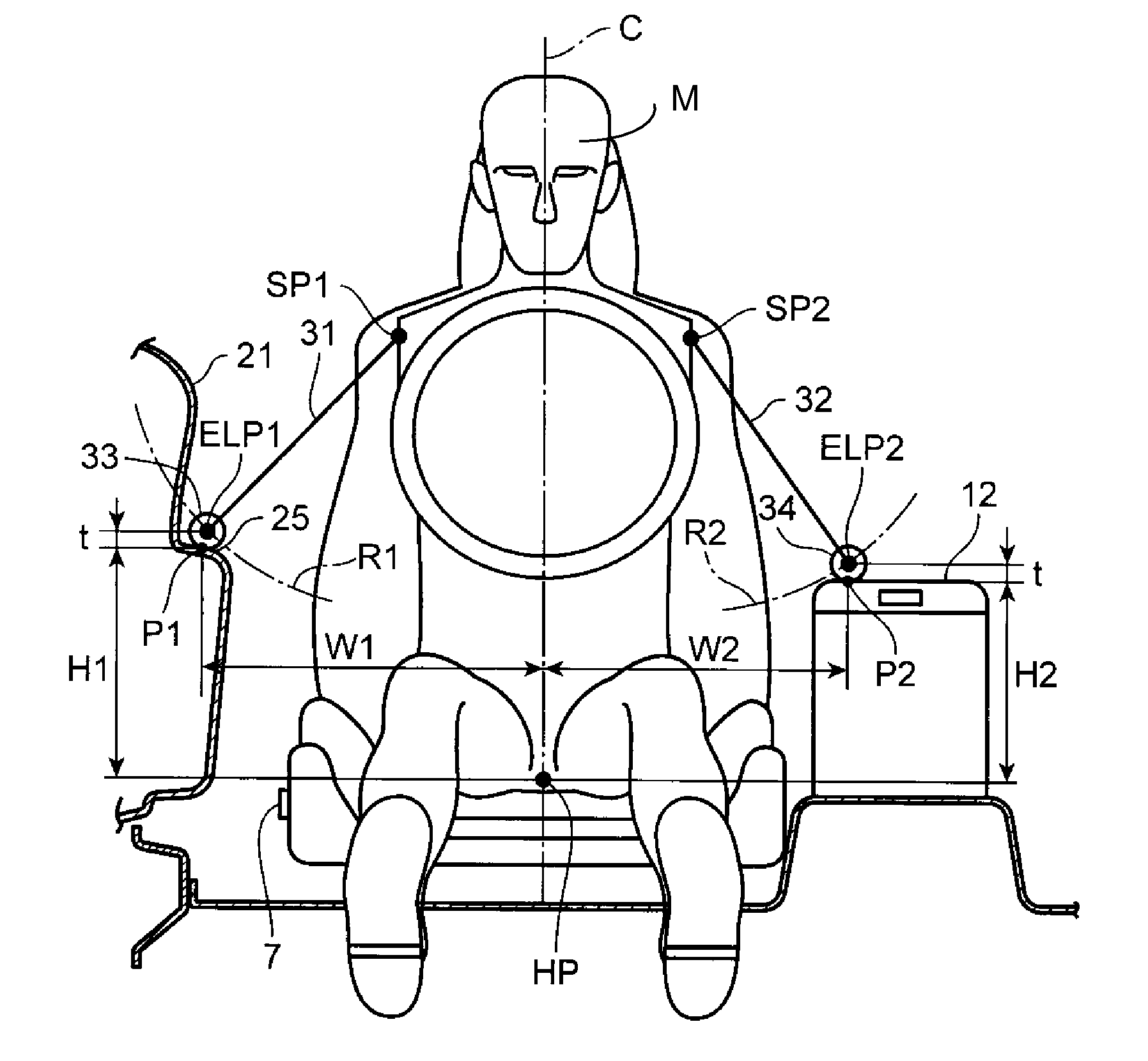 Armrest structure for vehicle and setting method of armrest height for vehicle