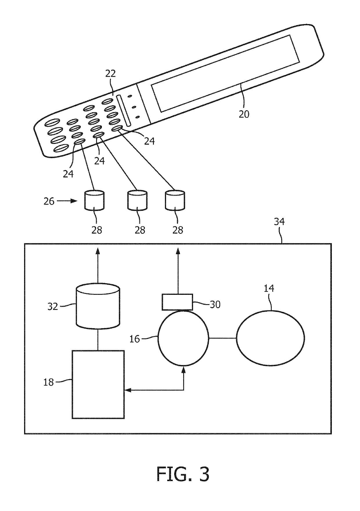 System and method for infusion pump for use in an mr environment with lighting of user interface keys to give clinician guidance