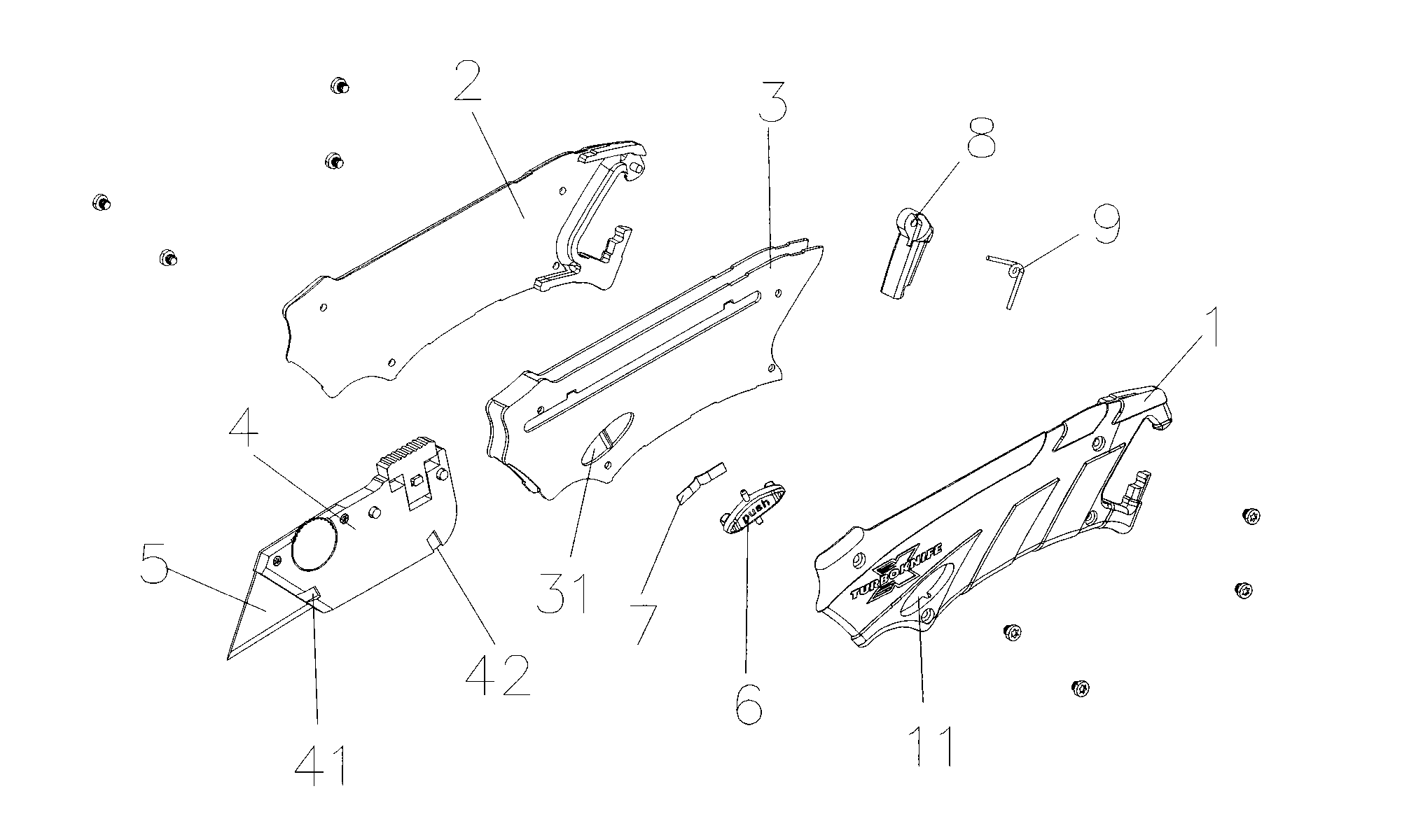 Self-locking safety cutting knife