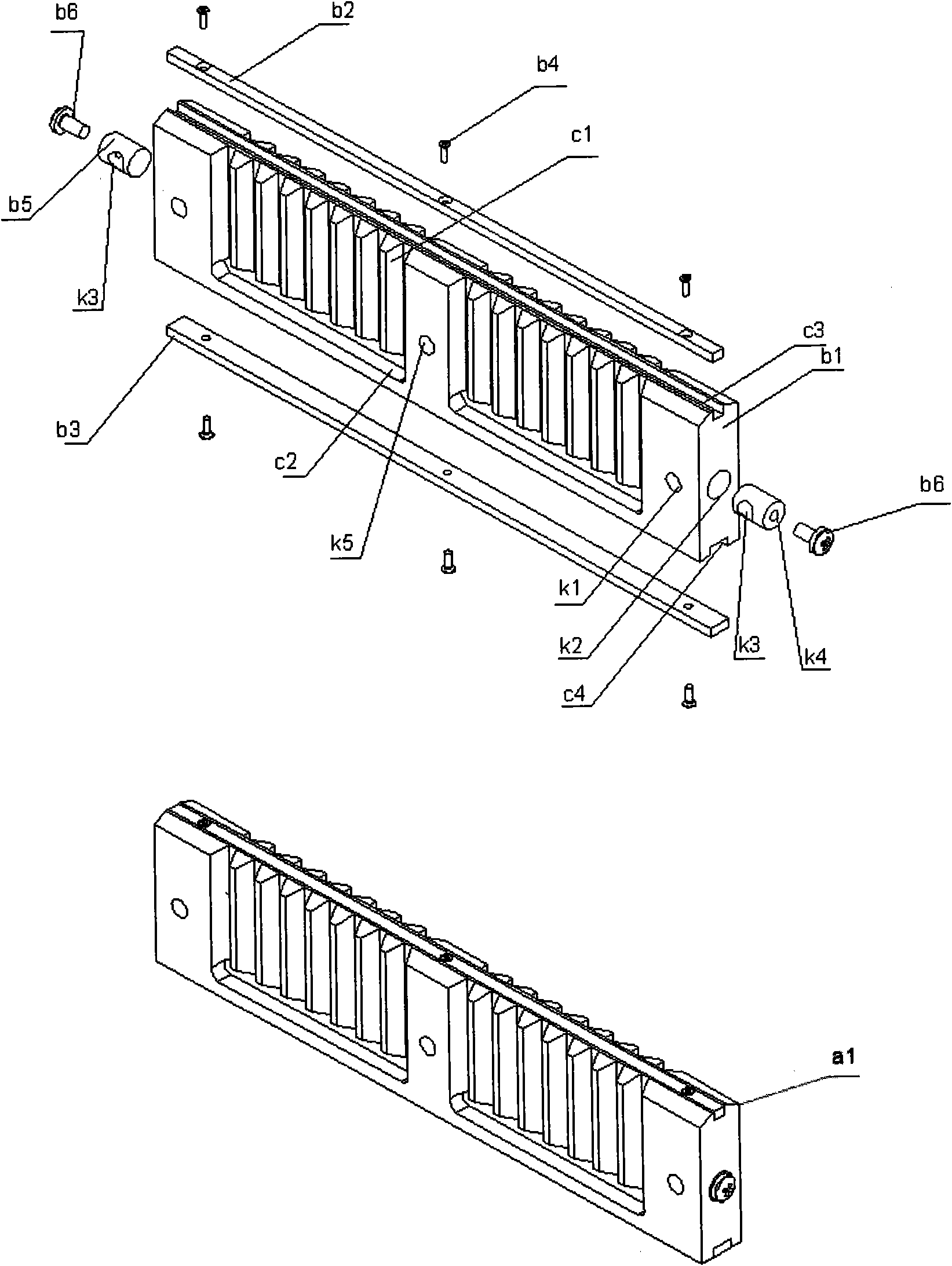 Adjustable bearing cleaning apparatus for processing hard surface photomask base plate and assembling method thereof