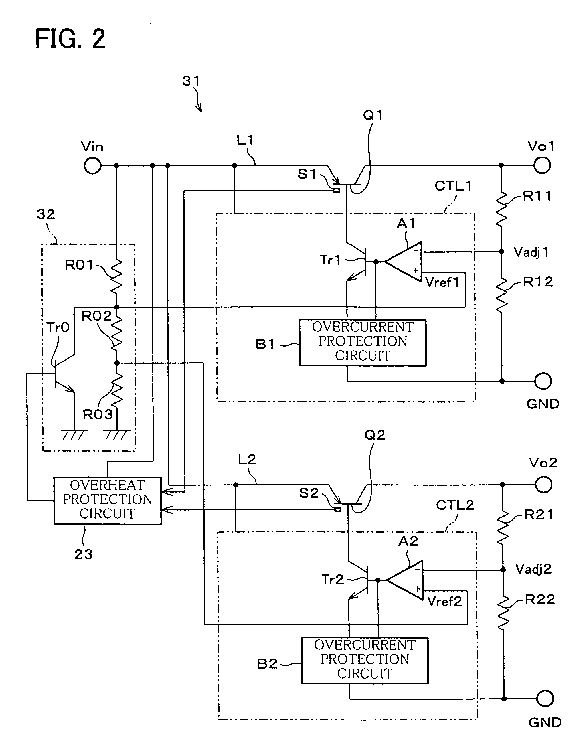 DC regulated power supply comprising