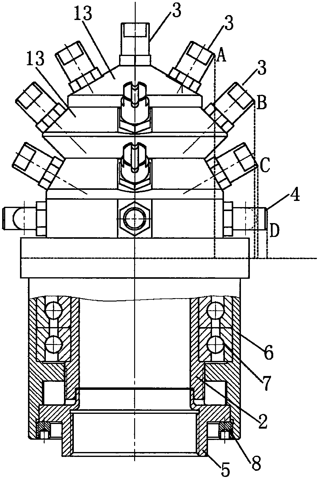 A multi-arm automatic rotary sprinkler