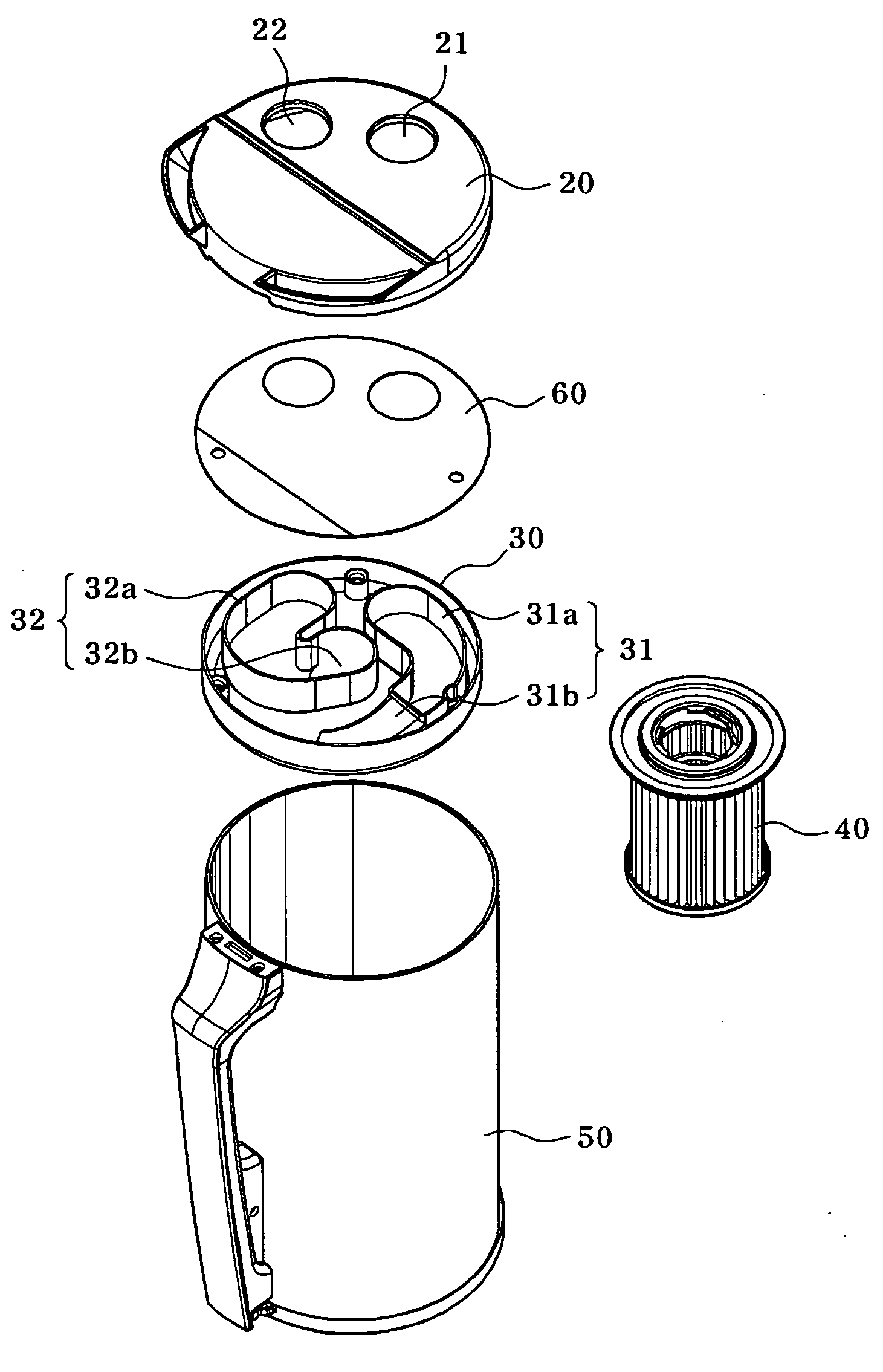 Dust container of upright type vacuum cleaner and supporting structure for cover thereof