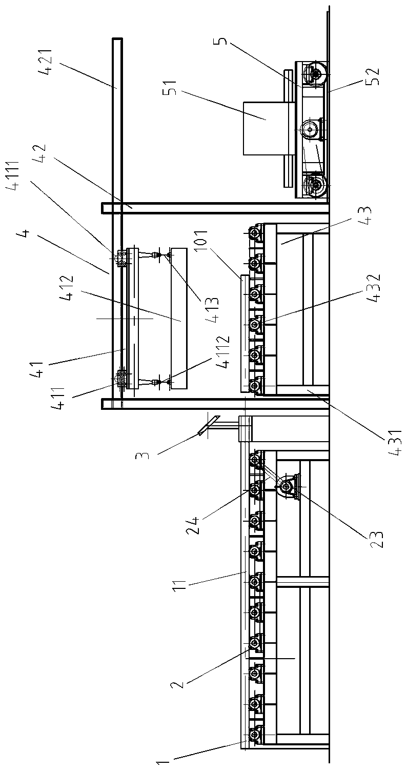 Blanking production line and feeding method for large size anchor chain bar