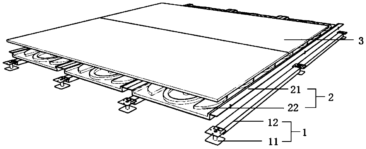 Assembly type ground overhead system with low finished surface height